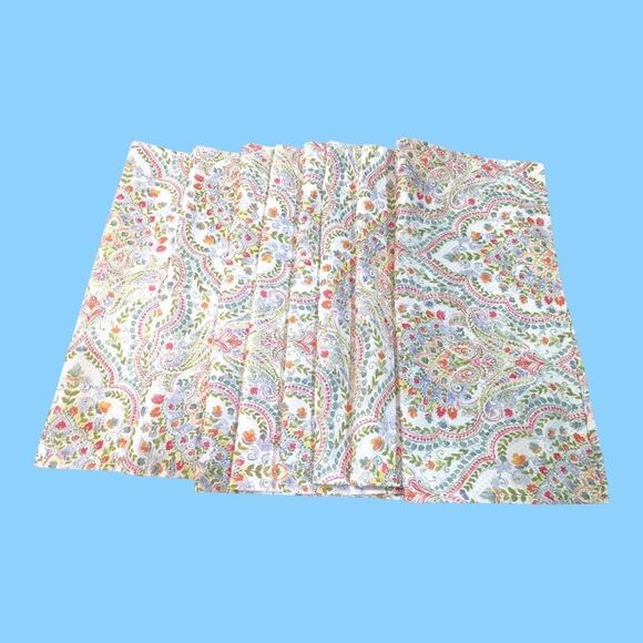 J. Queen New York Paisley Napkins Indoor Outdoor Picnic Set Of 8 18"  Polyester - Picture 2 of 9